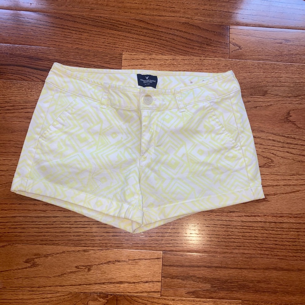 AE Yellow Chevron Midi Shorts